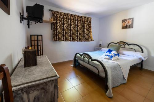 蒙特弗里奥Casa Carmen, Montefrio的一间卧室配有一张床和一台电视