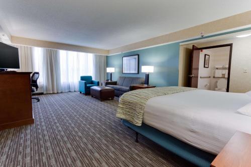 伯明翰伯明翰格兰德维尤特鲁里街旅馆＆套房的酒店客房设有床和客厅。