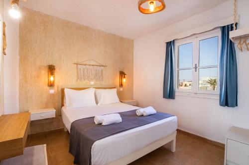 阿尔卡萨艾丽尼斯一室公寓式酒店的酒店客房设有床和窗户。