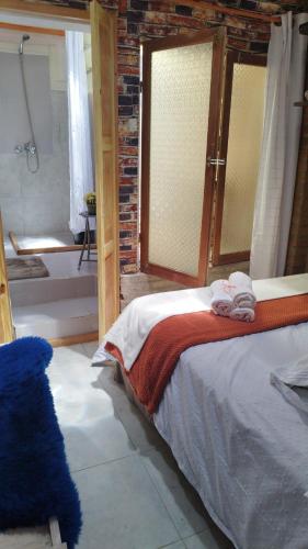 罗恰Dublin的一间带一张床和浴缸的卧室以及一间浴室