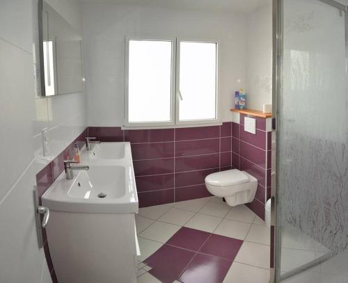 热纳Le Rouge Gorge à 12 minutes d'Eurexpo的一间带水槽和卫生间的浴室