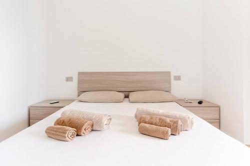 蒙特西尔瓦诺Dimora Sul Mare的一张带两个枕头的大白色床
