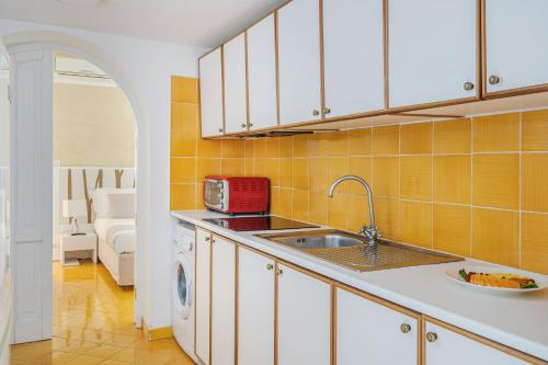 维克艾库塞埃克斯蒂公寓式酒店的一个带水槽和洗碗机的厨房