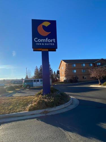 甘尼森Comfort Inn & Suites Gunnison-Crested Butte的舒适旅馆和套房的标志