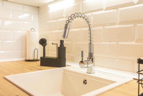 塞拉内华达Suite Avalanch的厨房水槽和镀铬厨房水龙头