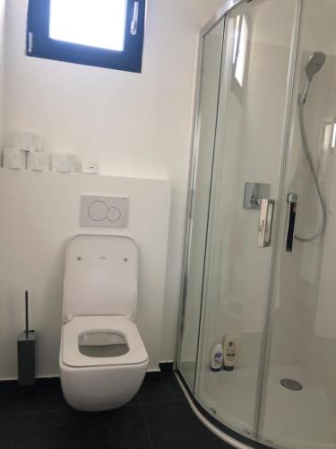 马拉科夫Studio de standing的浴室配有白色卫生间和淋浴。