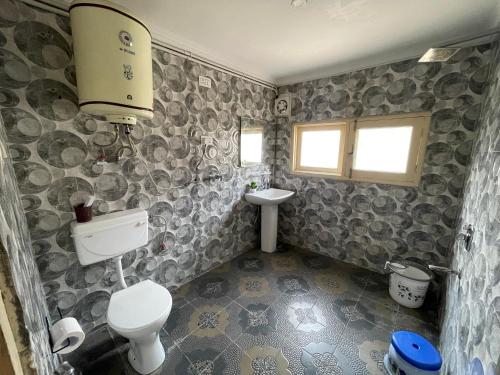 斯利那加The Khayabaan - Luxurious Home Stay Away From Home的一间带卫生间和水槽的浴室
