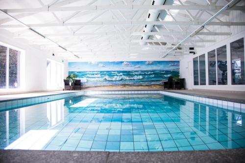 宾德斯莱弗坦尼舒斯酒店的一座拥有海洋壁画的游泳池