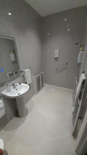 班戈北爱尔兰阿斯塔拉旅馆的一间带水槽和镜子的浴室