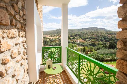 海尼夫拉Dar Zayane的客房设有一个美景绿色阳台。