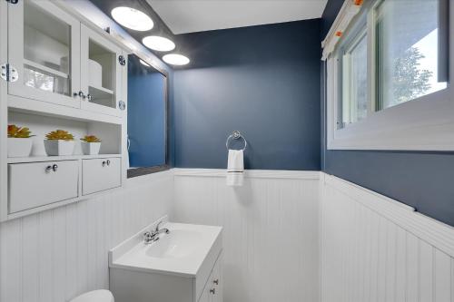 法兰克福The Kentucky Bluegrass Retreat的浴室配有白色卫生间和盥洗盆。