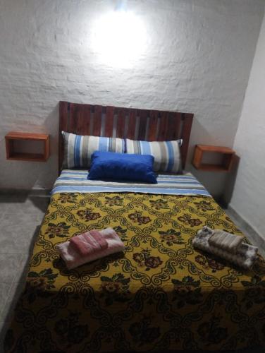 福尔摩沙Armonia的一间卧室配有一张带两个枕头的床