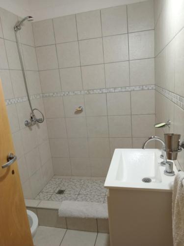 维斯塔尔巴TRANQUILO LOFT EN VISTALBA的带淋浴和盥洗盆的浴室