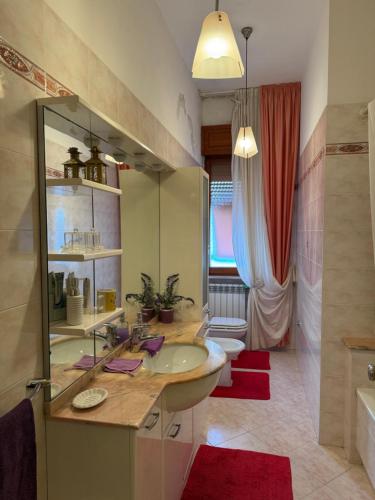 圣焦万尼泰亚蒂诺Frontepista的一间带水槽和镜子的浴室