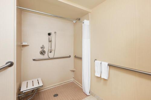 皇后区纽约拉瓜迪亚机场汉普顿酒店的带淋浴和卫生间的浴室