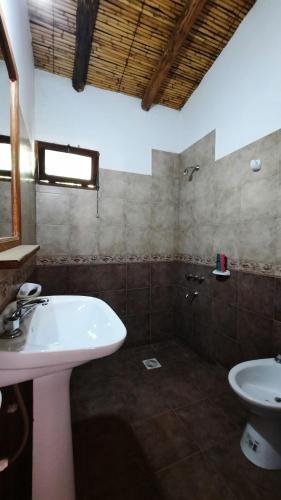 San JoséLa casona de Adobe的一间带水槽和卫生间的浴室