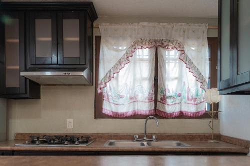 ArandasCasita en Arandas的厨房设有水槽和窗户。