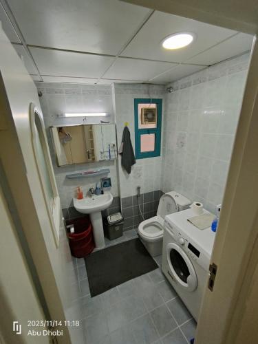 阿布扎比Bedroom 4的一间带卫生间和水槽的小浴室