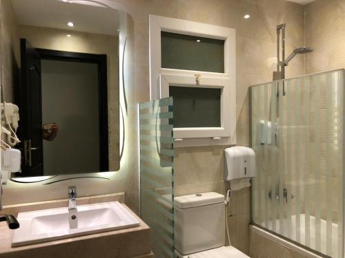 开罗Sheraton Ocean 803 - Private apartments的浴室配有卫生间、盥洗盆和淋浴。