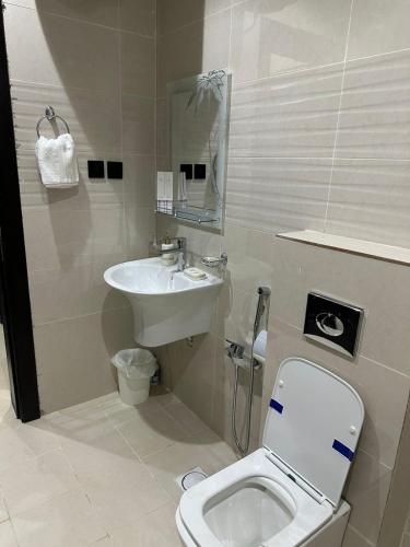 欧拉أجنحة رونق العلا 2的浴室配有白色卫生间和盥洗盆。