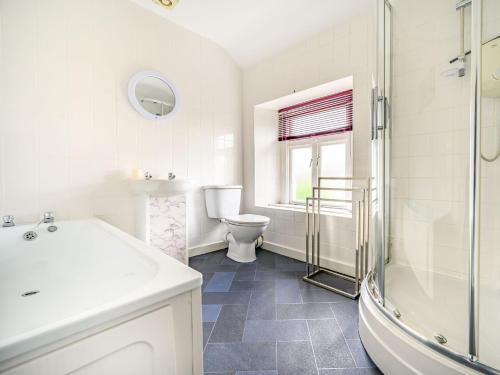 科克茅斯2 Bed in Cockermouth 87481的浴室配有卫生间、盥洗盆和淋浴。