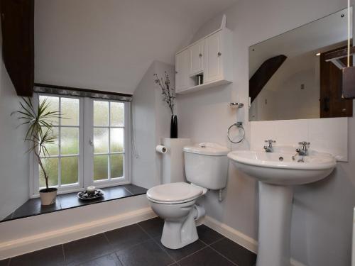 Winsham3 Bed in Lyme Regis BARRA的白色的浴室设有卫生间和水槽。