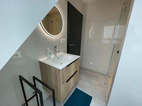 DuppigheimLes Duplex Solaires的一间带水槽和镜子的浴室