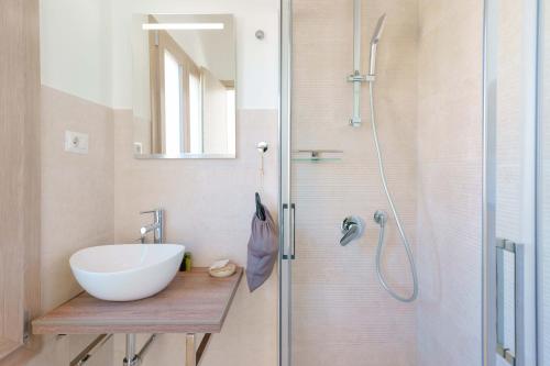 San SperateTS ROOMS - Guest House Deidda的一间带水槽和淋浴的浴室