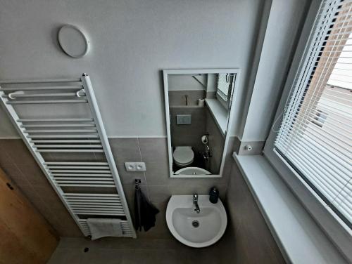 新里斯拉Tatras Apartments 622的一间带水槽和镜子的浴室
