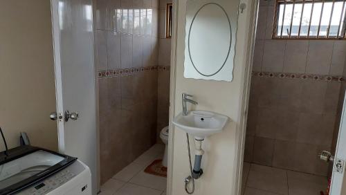 帕拉马里博Apartment Julia的一间带水槽和卫生间的小浴室