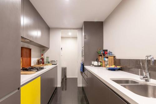 悉尼Sterling 1 Self-Catering的一个带水槽和柜台的大厨房