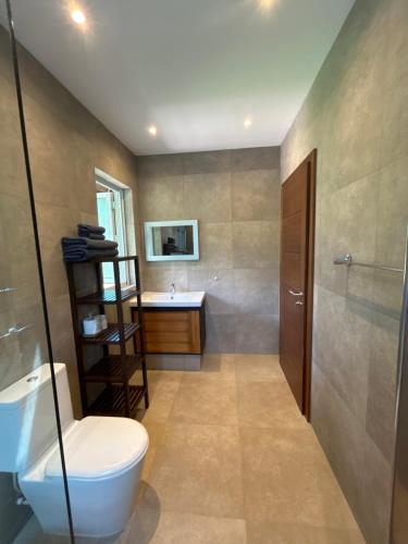 象岛Nanai Resort Salakphet的一间带卫生间和水槽的浴室