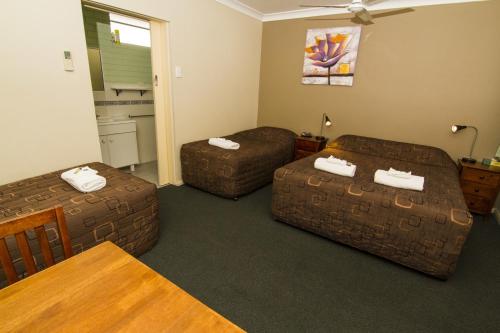 达博绿山墙汽车旅馆的客厅配有两张沙发和一张桌子