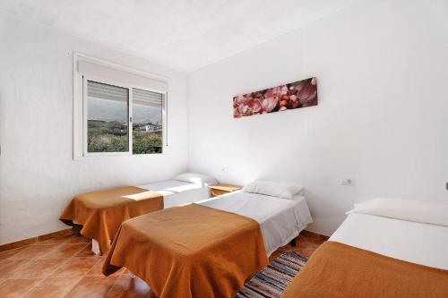 弗龙特拉La Cuadra de Juan的小房间设有两张床和窗户