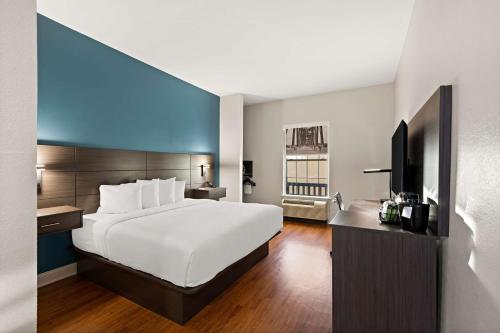 小石城华美小石城酒店的配有一张床和一台平面电视的酒店客房