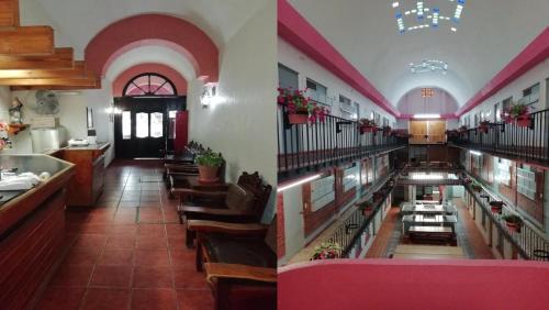 维多利亚城Hostal de Escandón的两间带酒吧的餐厅的照片