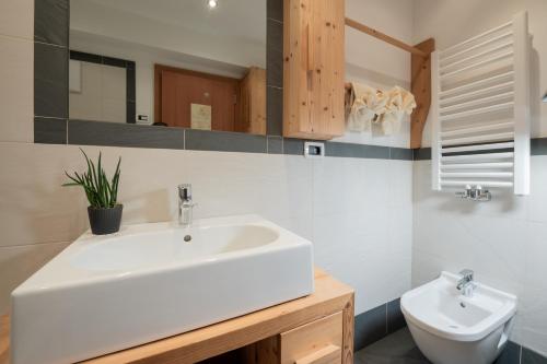 圣维吉利奥Rifugio La Para的浴室配有白色水槽和卫生间。