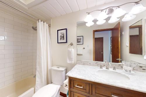埃文SunRiver E102的一间带水槽、卫生间和镜子的浴室