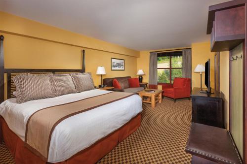 布里尼格斯维尔熊溪山庄度假村的酒店客房设有床和客厅。