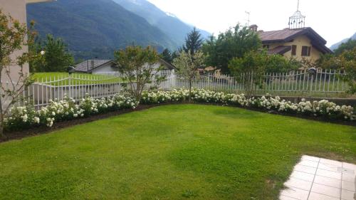 圣文森特Il tiglio的白色花卉和围栏的院子