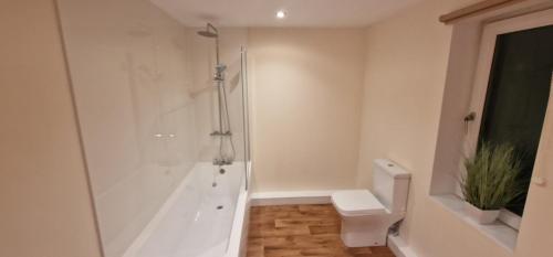 哈利法克斯APARTMENT IN CENTRAL HALIFAX的浴室配有白色浴缸和卫生间。