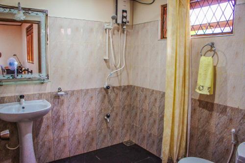 MahabageNylander Co-operative Society的一间带水槽和淋浴的浴室