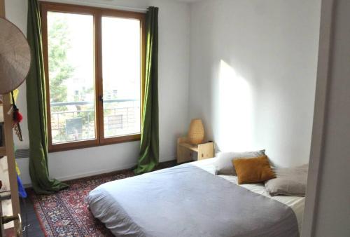 里昂Le Vendôme - Shared Appartment的一间卧室设有一张床和一个窗口