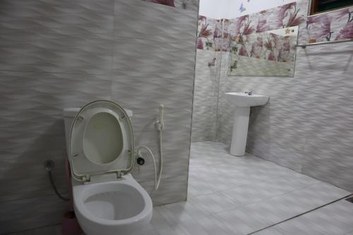 哈巴拉杜瓦Diamond Cottage的一间带卫生间和水槽的浴室