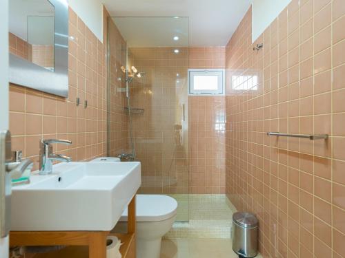 圣阿古斯丁Lovely Peaceful Home By CanariasGetaway的一间带水槽、卫生间和淋浴的浴室