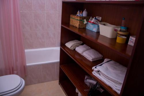 明德卢Casa Ramos Castro的一间带卫生间和浴缸的浴室