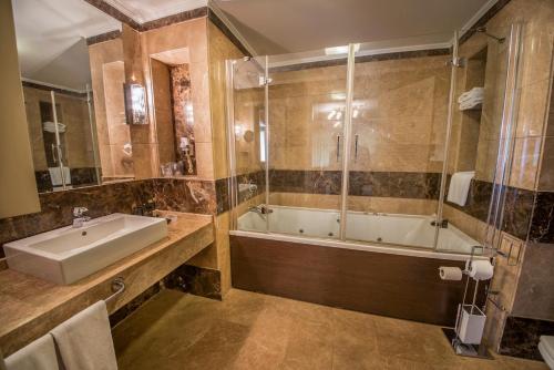 安卡拉OttomanHotel的带浴缸、水槽和淋浴的浴室