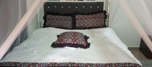 GuluHotel Judith Laroo的床上有2个枕头