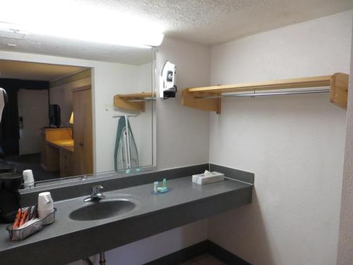 奥兰多梅因盖特湖边度假酒店的一间带水槽和镜子的浴室