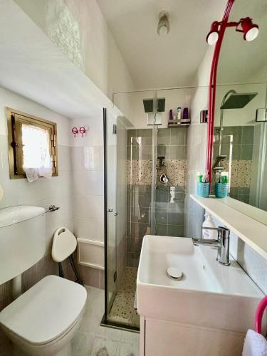 诺奇Locazione turistica La vecchia arcata的浴室配有卫生间、盥洗盆和淋浴。